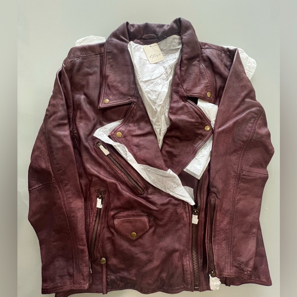 NWT We The Free Jealousy Leather Moto Jacket - Picture 9 of 10